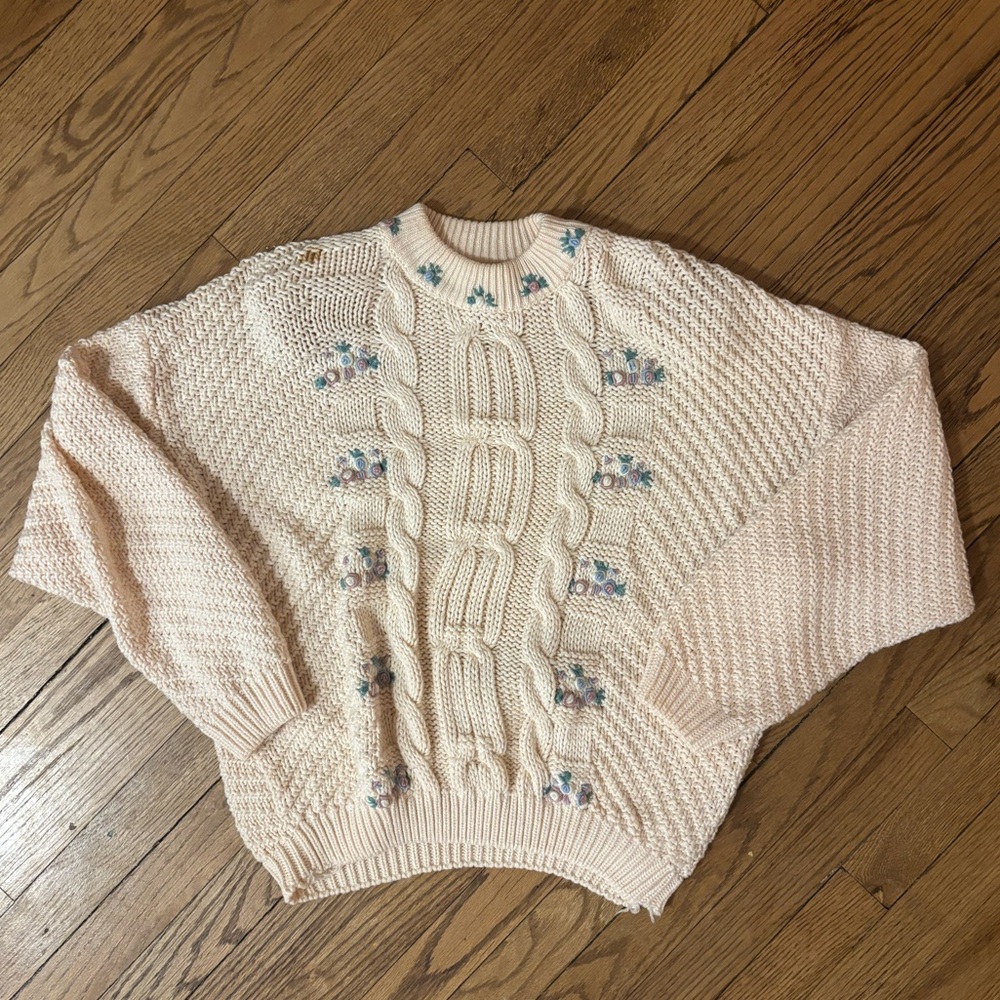 coquette vintage rosette cable knit